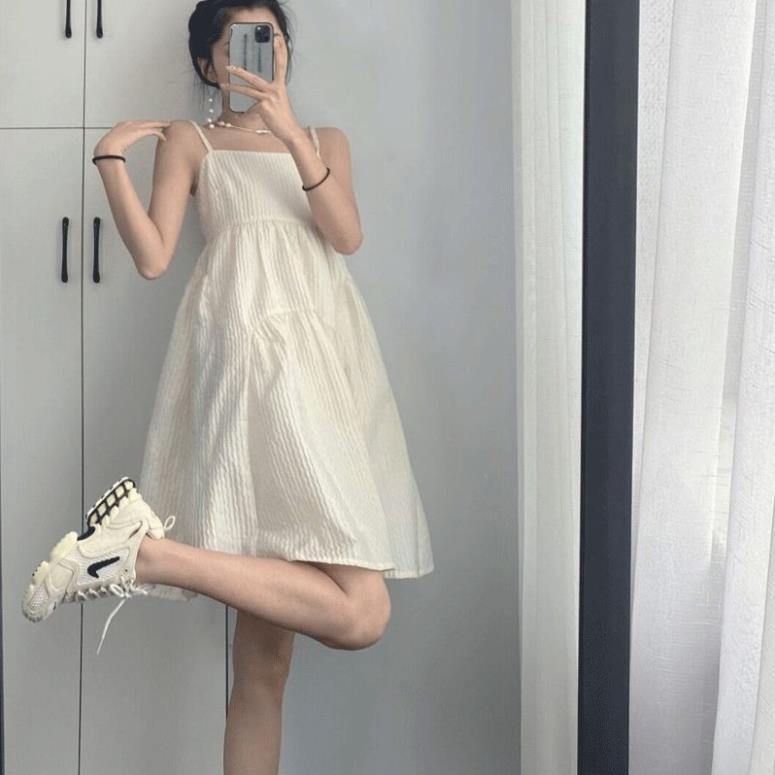 Váy babydoll 2 dây [FREESHIP] Váy nữ xinh xắn - Chất nhún mùa hè siêu mát [GIẢM GIÁ CỰC SỐC]  ཾ ྇