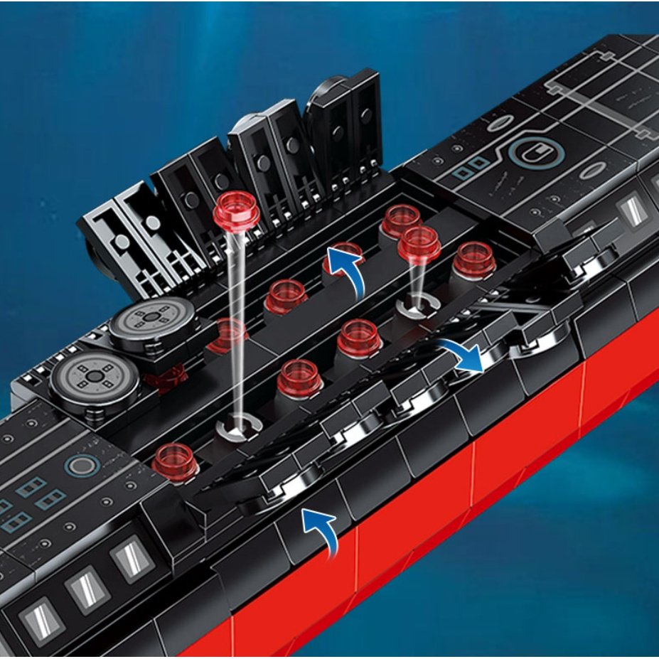 Bộ 1003 Mô Hình Tàu Ngầm MOC WW2 Ohio Class Strategic Nuclear