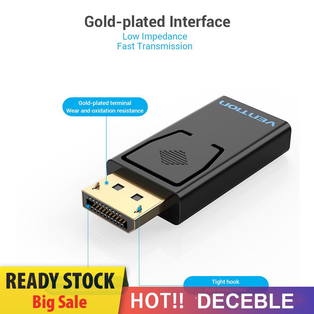 Deceble Vention HBKBO Male to Female DP to HDMI-compatible Audio Sync Transmission