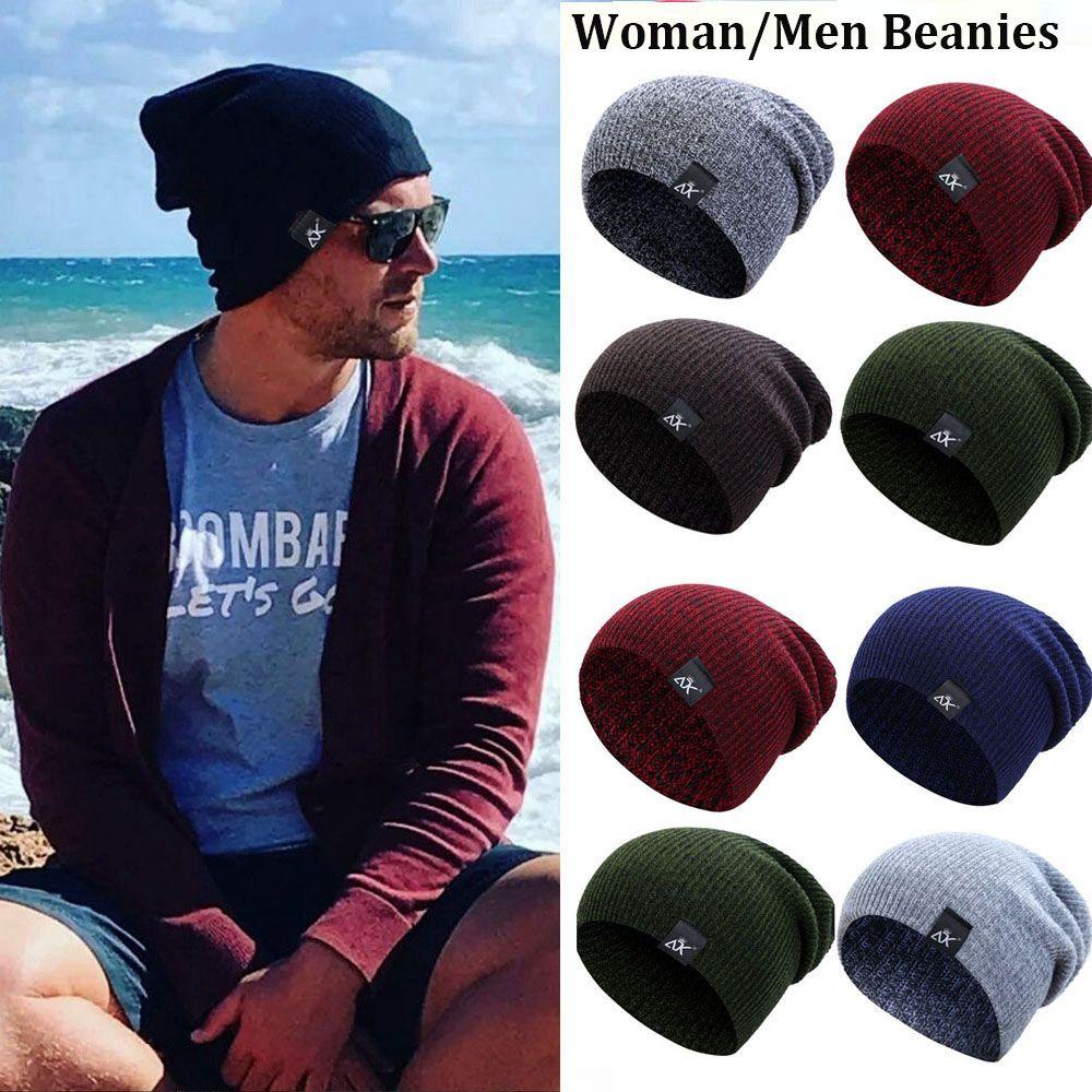 Mũ Beanie Dệt Kim Màu Trơn Dễ Thương Chất Lượng Cao Cho Nữ