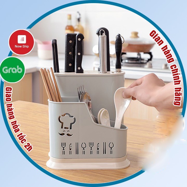 Ống đựng đũa thìa đa năng nhựa Việt Nhật kèm khay cắm dao kéo HT 2776