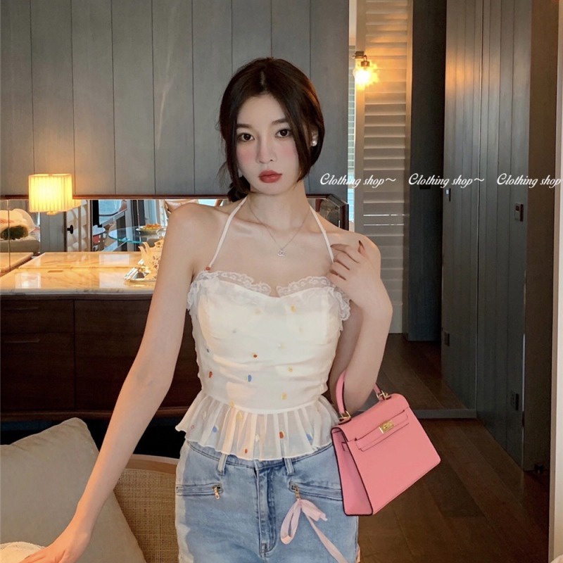 Áo Hai Dây Họa Tiết Hoa Thời Trang Mùa Hè Dễ Phối Đồ Cho Nữ