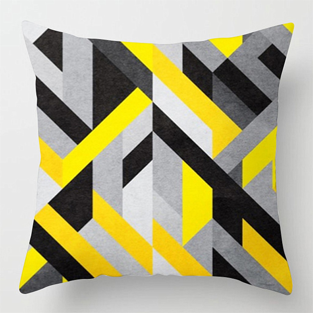 Áo gối in hình trừu tượng màu vàng chất vải mềm mại nhiều kích cỡ 40 / 45 / 50 / 60cm