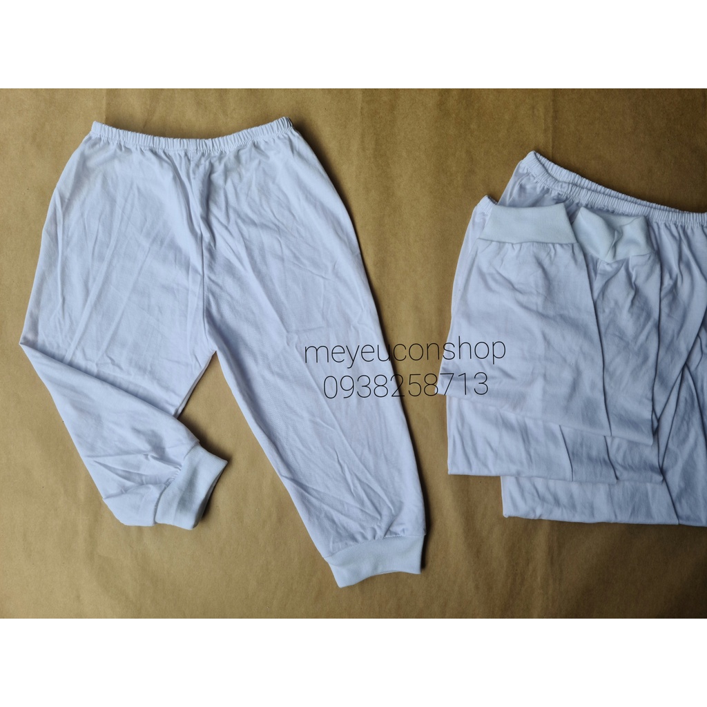 (11-19kg) QUẦN DÀI COTTON TRẮNG BO CHO BÉ - BIBO KIM THU