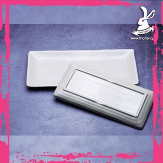 [Mẫu Mới]Dĩa Vuông Chữ Nhật Có Vân Màu Nâu Nhám Nhựa Melamine Đài Loan