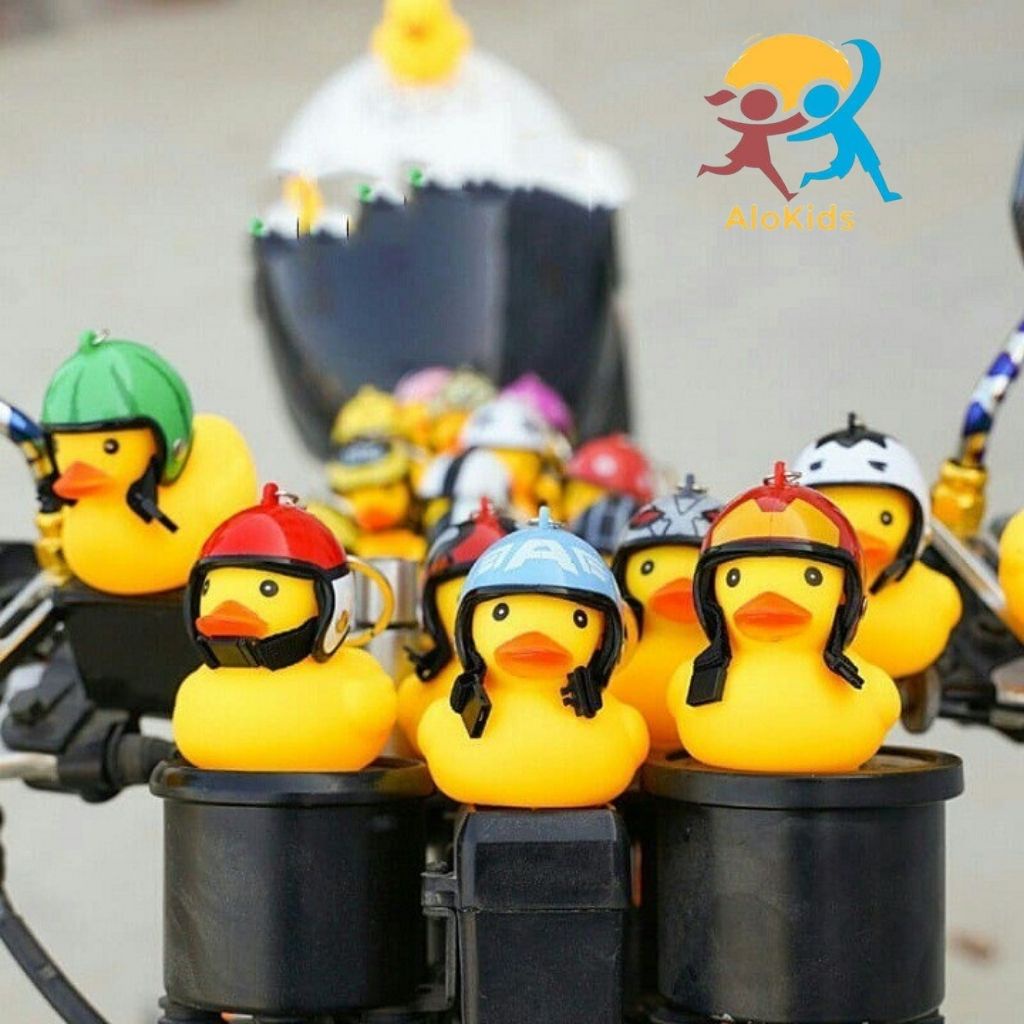 Vịt Đội Mũ Bảo Hiểm Gắn Xe, Gắn Tay Lái- Đồ Chơi Vịt Dễ Thương Shop alokids
