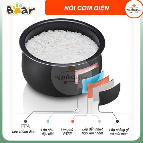 Nồi Cơm Điện Dung Tích 2L Bear, hàng nội địa Trung- Bảo hàng 12 tháng