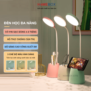 Đèn Bàn Học Tích Điện Hỗ Trợ Chống Cận Thị, Đèn Học LED Cảm Ứng 3 Màu Ánh Sáng Để Bàn Đọc Sách, Làm Việc
