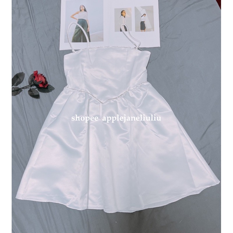Jane Đầm xoè công chúa Trắng viền đá kim tuyến C083 ảnh thật cuối | BigBuy360 - bigbuy360.vn