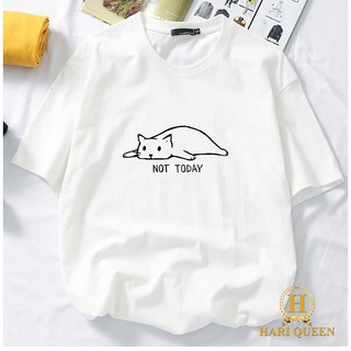 [FREE SHIP ĐƠN TỪ 50K] Áo phông mèo nằm Not Today HARI