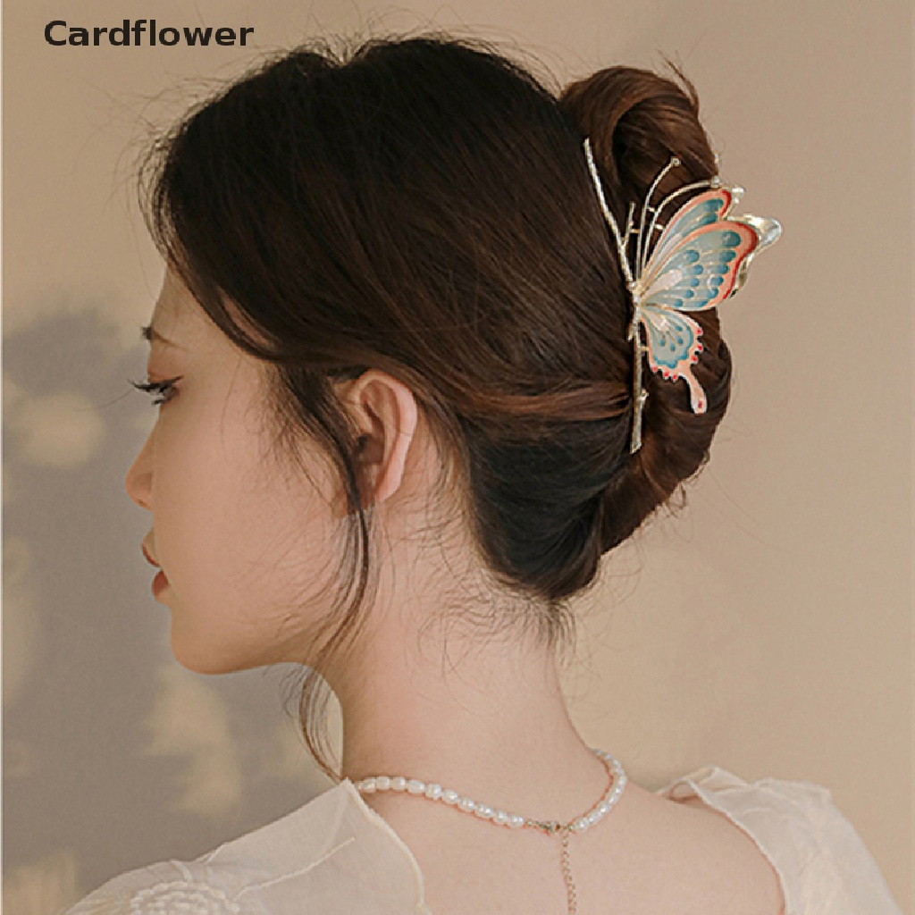 &lt; Cardflower &gt; Kẹp Tóc Bướm / Cua / Cá Mập Bằng Kim Loại Thời Trang Thanh Lịch Cho Nữ Đang Giảm Giá