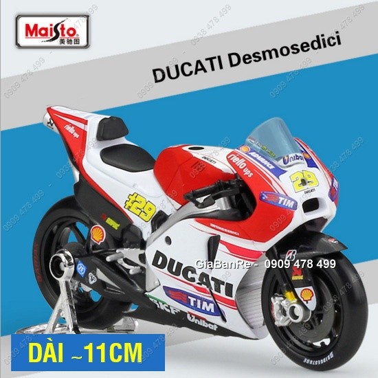 XE MÔ HÌNH TỈ LỆ 1:18 MOTO DUCATI GP NO29 - MAISTO - TRẮNG ĐỎ - 8772.1
