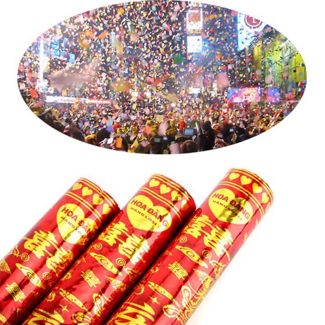 Pháo Ống Giấy Kim Tuyến - Pháo Bông Trang Trí Tết - Năm Mới - Khai Trương - Party - Sự Kiện
