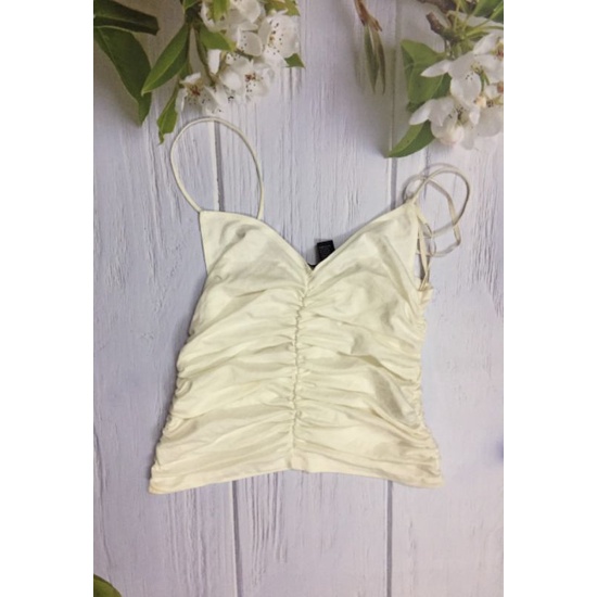 Áo crop top cami ruched hai dây nhún ngực f21 VNXK croptop sexy forever 21 xuất khẩu dư xịn