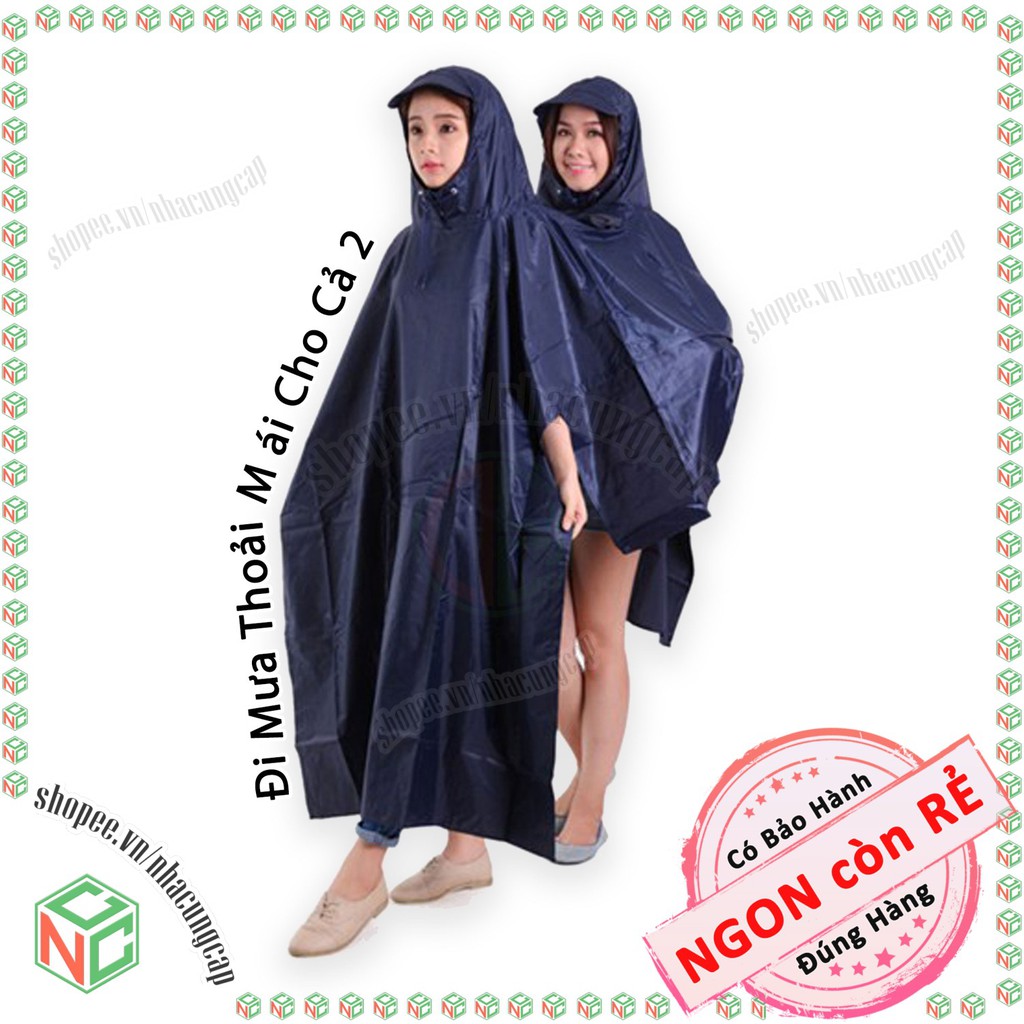 Áo mưa 2 đầu người - chất liệu vải dù cao cấp loại lớn - NPD-AMD2D-3940 (Nhiều màu)