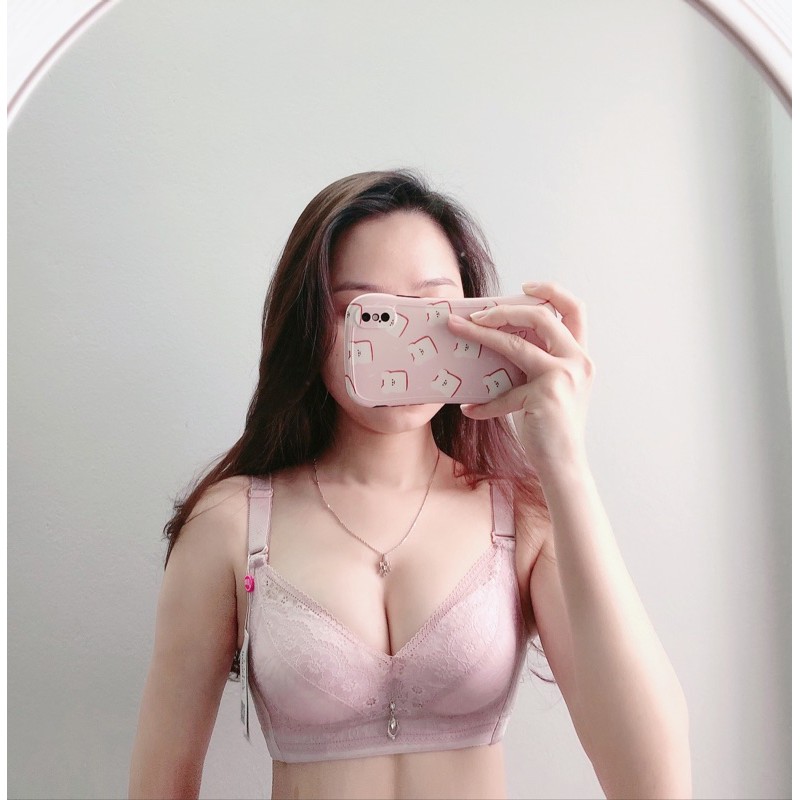 Áo lót nữ ren mềm không gọng mút siêu dày 4cm nâng đẩy ngực tạo khe (D02)