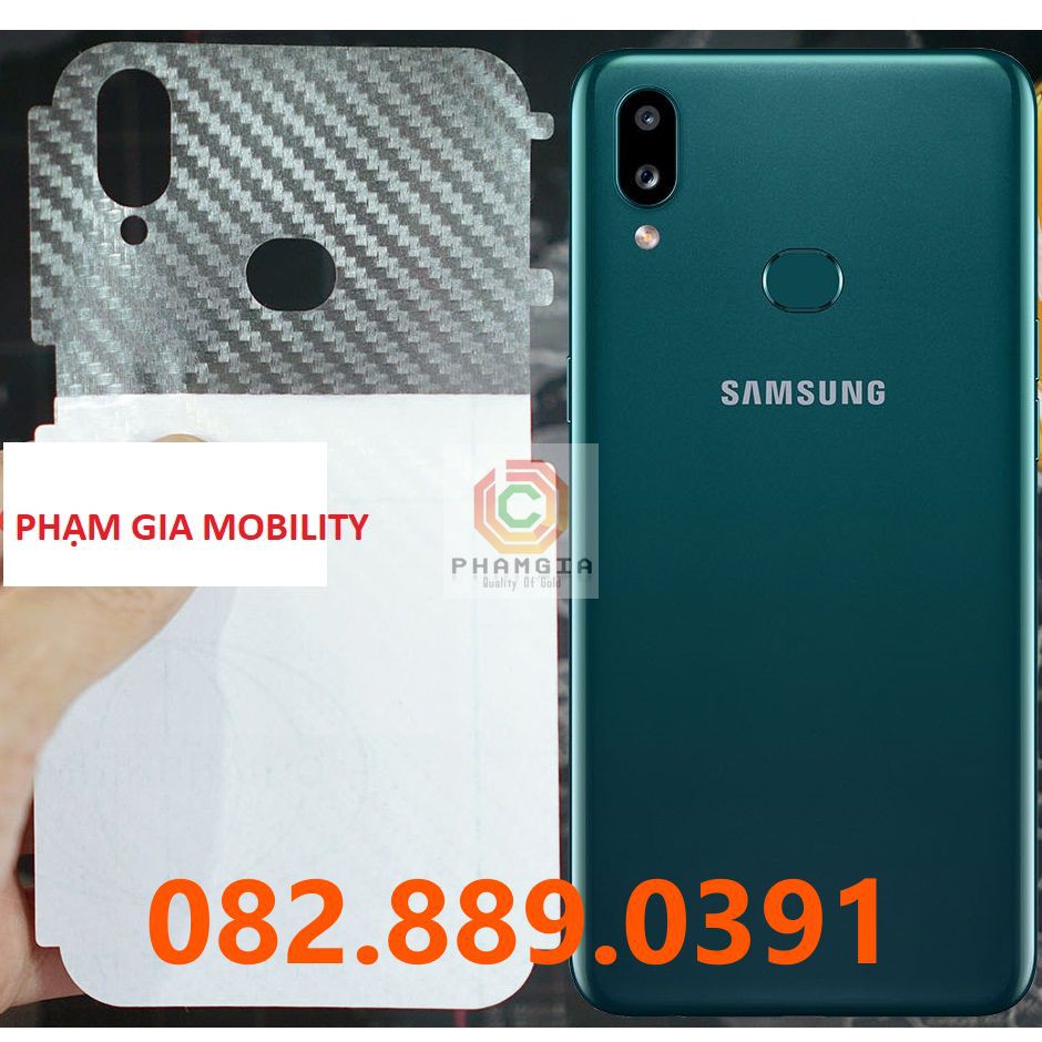 Miếng dán mặt lưng skin carbon Samsung Galaxy A10/ A10s