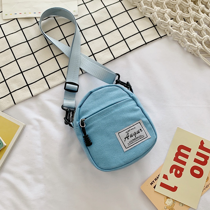 Túi Đeo Chéo Vải Canvas Dáng Vuông Nhỏ Dễ Thương