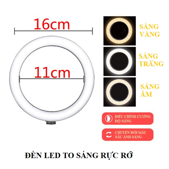 Chân Giá Kẹp Điện Thoại 5 Trong 1 Gồm Chân Đế 2 Kẹp Điện Thoại 1 Đèn LED 1 Kẹp Mic Dùng Hát Live Stream