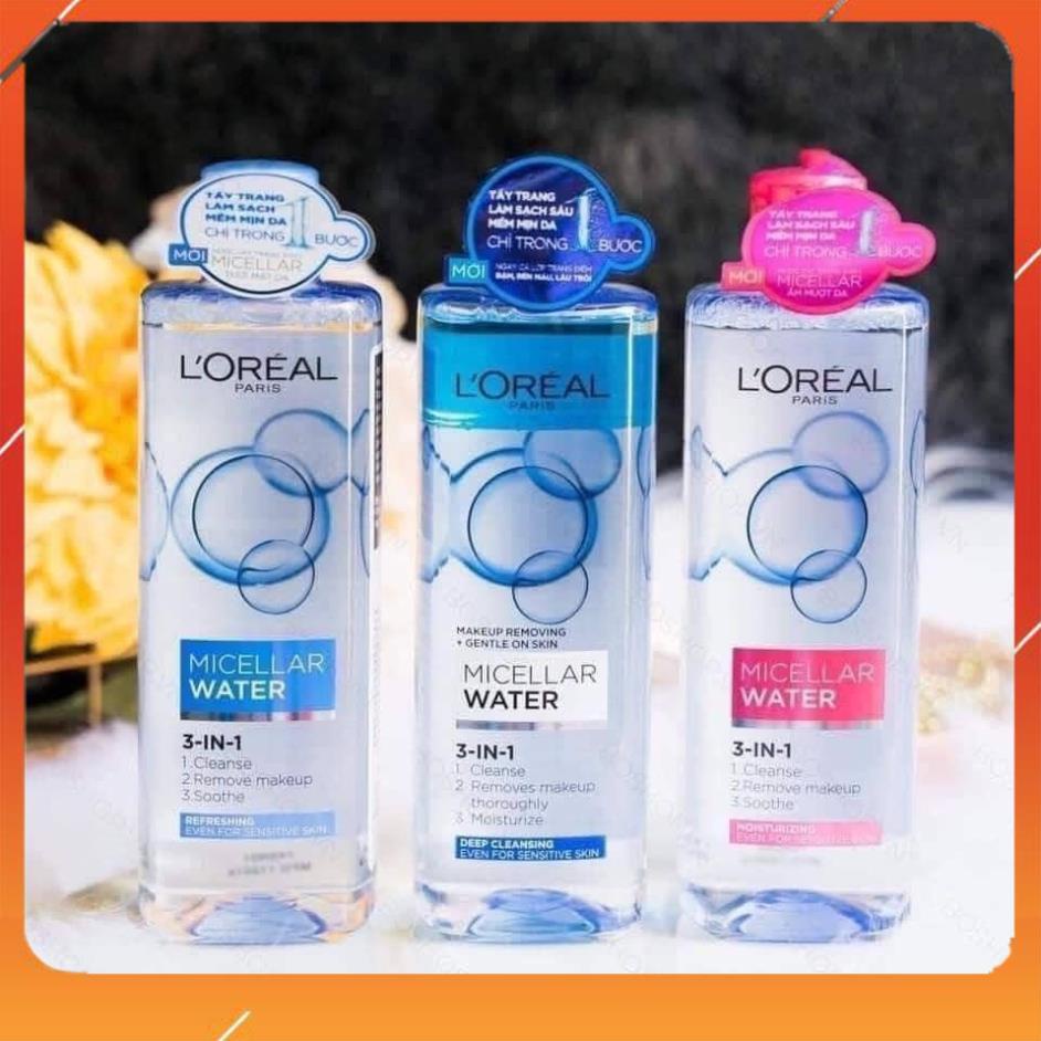 [CHÍNH HÃNG] [Đủ màu] - Nước tẩy trang Loreal - L'Oreal Paris 3-in-1 Micellar Water 400ml