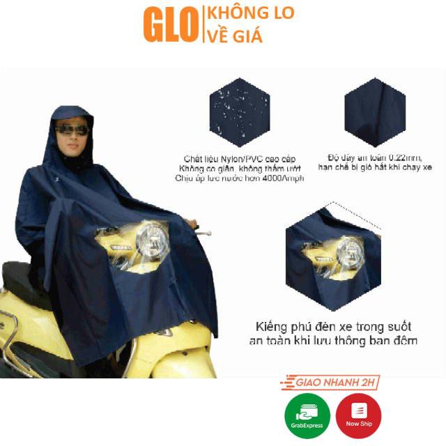 Áo Mưa 2 Đầu Có Kính Vải Dù Cao Cấp 1m4 Poncho Sundo Chống Thấm Tốt