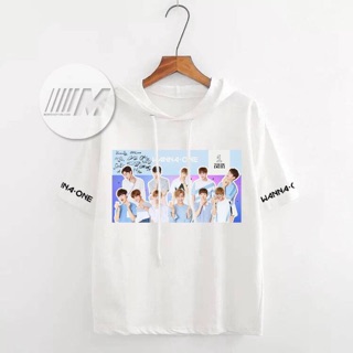 Áo hoodie tay lỡ hình nhóm wanna one