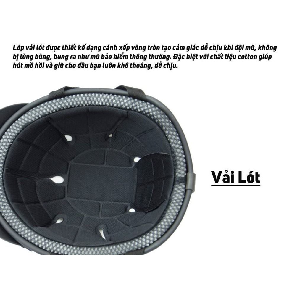 Mũ Bảo Hiểm HR1 Stitch Xanh (Kèm kính) - Mũ Bảo Hiểm Nửa Đầu Thiết Kế Tiêu Chuẩn