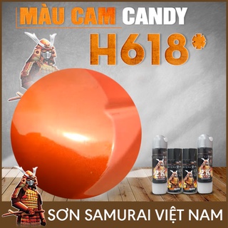 Combo Sơn Samurai Màu Cam Candy H618 - Sơn Xịt Samurai