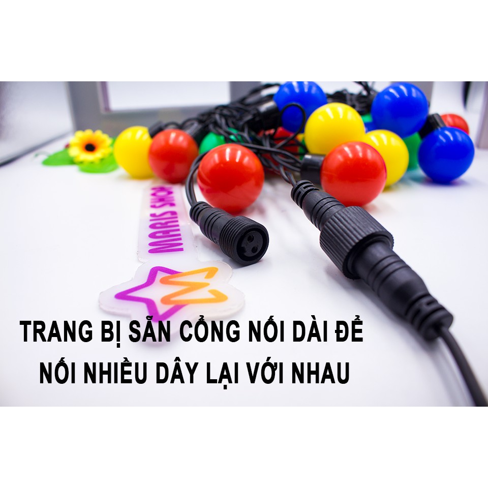 LED DÂY BI CẦU TRANG TRÍ NHÁY NHIỀU MÀU SẮC DÀI 5M - 20 BÓNG -dành cho quán bar, cafe, noel, trung thu, trang trí shop.