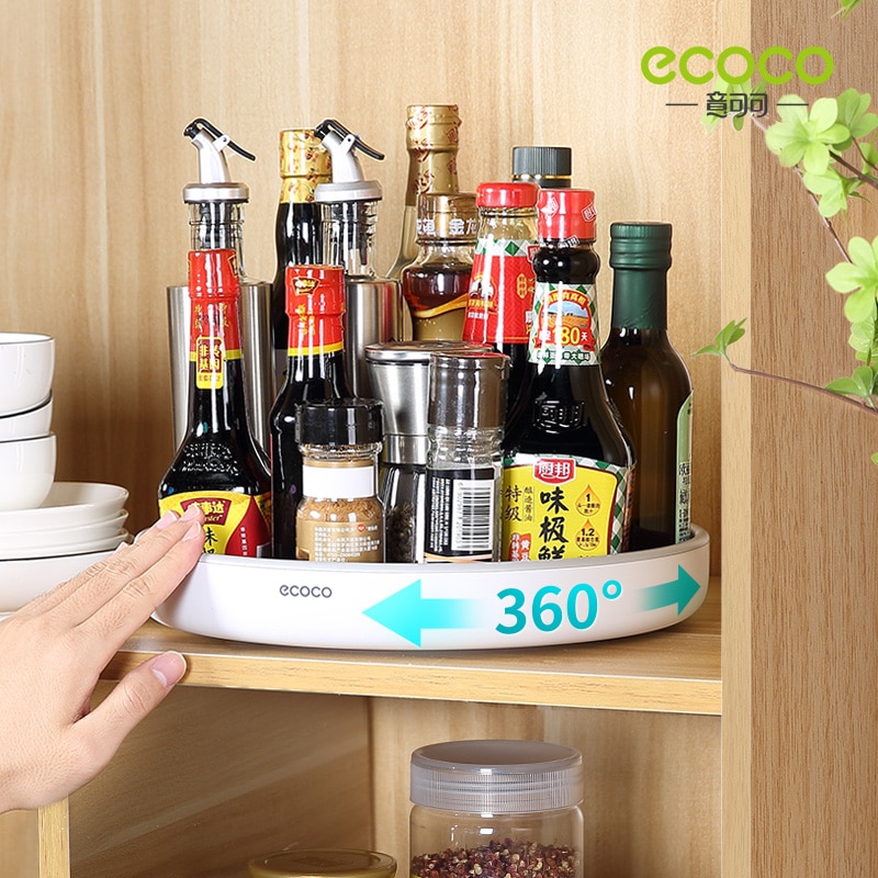 Kệ đựng gia vị ECOCO xoay 360 độ chống trượt chống dầu tiện lợi cho nhà bếp