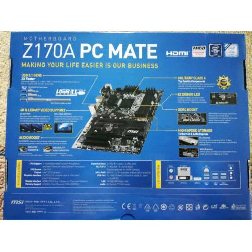 Mainboard Msi Z170a Pc Mate Cũ Chạy Hoan Hảo Shopee Việt Nam