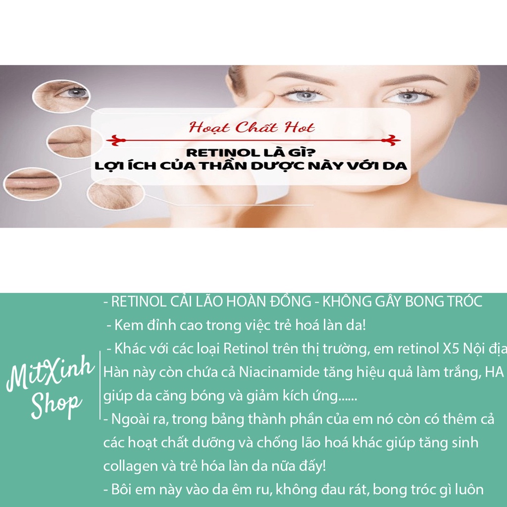Kem RETINOL giải quyết tất cả các vấn đề về da trả lại làn da không tuồi - Retinol X5 ELASTIN CREAM SKINPASTEL [30ml] | BigBuy360 - bigbuy360.vn