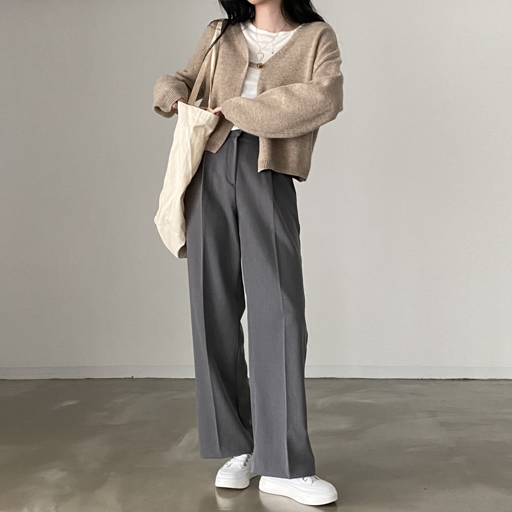 𝗺𝗶𝗲 𝘀𝘁𝘂𝗱𝗶𝗼 - HÀNG CÓ SẴN Cardigan trơn cài khuy phong cách Hàn Quốc