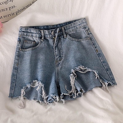 Quần short jean nữ rách - Quần sooc bò rách Denim thiết kế rách cá tính dáng chữ A thời trang mùa hè 2022 cho nữ | BigBuy360 - bigbuy360.vn