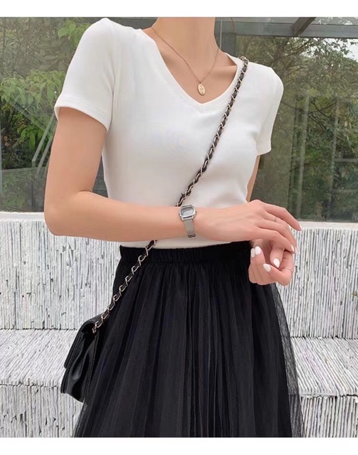 ÁO THUN ÔM CỔ TIM XINXIN MS90133