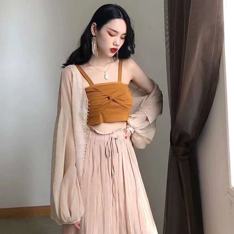 Áo Hai Dây Dáng Ôm Thời Trang Xinh Xắn Cho Nữ