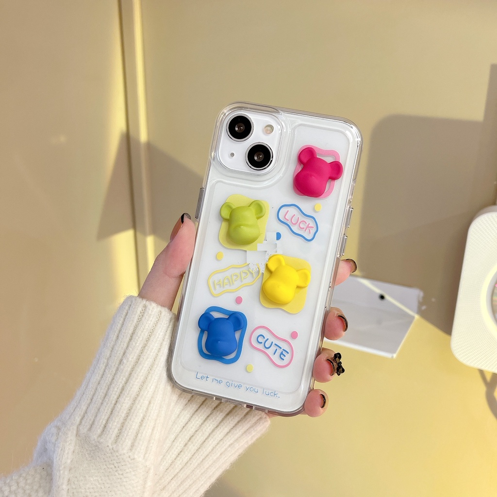Ốp Điện Thoại tpu Mềm Hình Đầu Gấu 3D Dễ Thương Cho Iphone 12 pro max 11 pro max xs max xr x 13promax