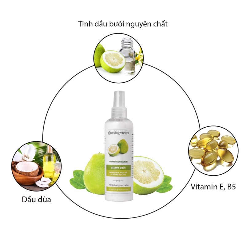 Dầu gội Bưởi Milaganics - Giảm rụng tóc, kích thích mọc tóc, phục hồi tốc hư tổn