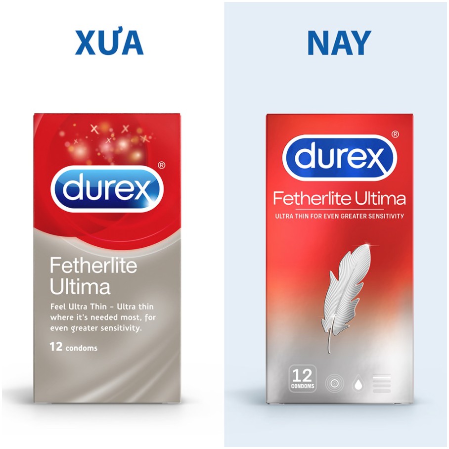 Bao Cao Su Durex Fetherlite Ultima siêu mỏng hộp 12 cái