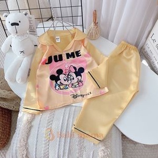 Bộ Lụa Dài Tay Cho Bé Gái Chất Lụa Satin In 3D Dành Cho Bé  - BPN11