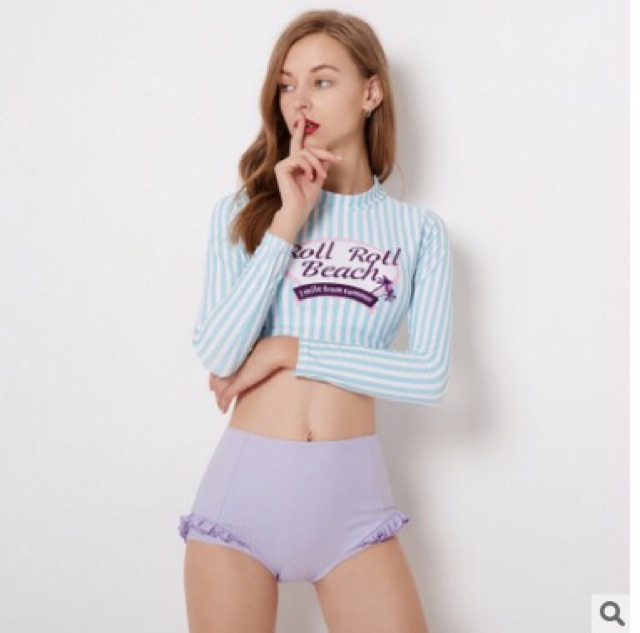 Bikini 2 mảnh Roll Beach phong cách Âu mĩ ngọt ngào cho cô nàng dễ thương | BigBuy360 - bigbuy360.vn