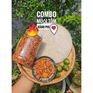 Bánh tráng phơi sương 500g, muối tôm hành phi 200g tặng kèm bơ