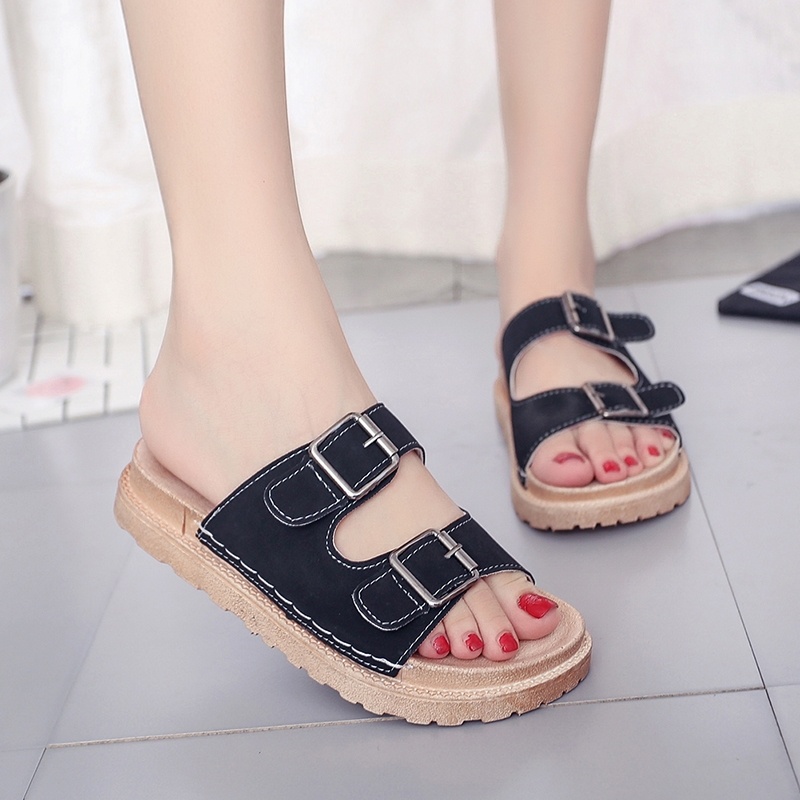 Dép đế bằng IELGY kiểu hở ngón thời trang Hàn Quốc cho nam và nữ