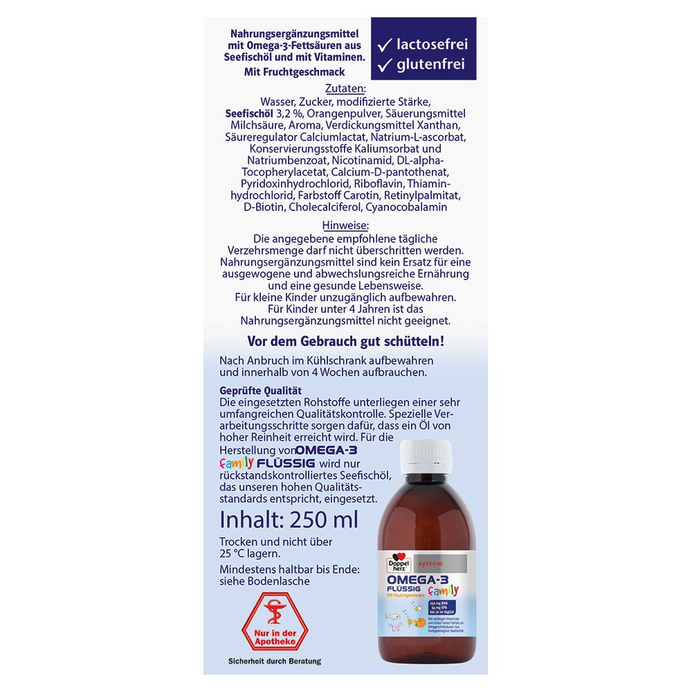 Siro OMEGA 3 Flussig Family, 250ml Hàng Đức