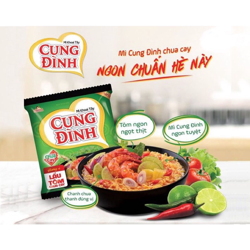 Mì Khoai Tây CUNG ĐÌNH Lẩu Tôm Chua Cay Gói 85g/ Ly 71g