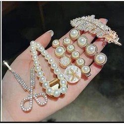 Set kẹp tóc đính đá xinh xắn 6 món phong cách Hàn Quốc