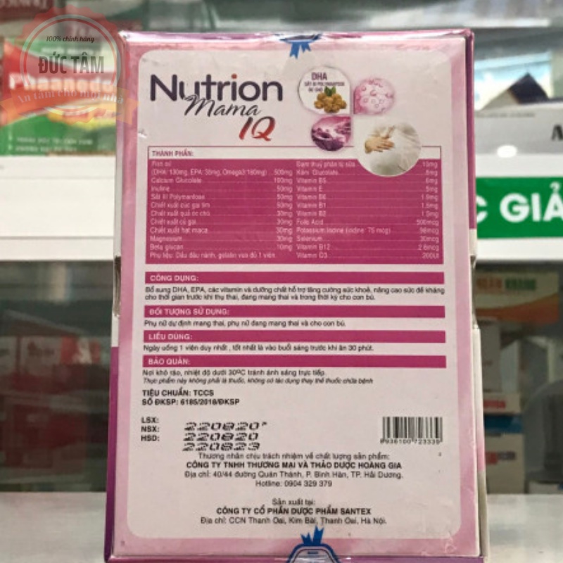 Viên Uống NUTRION MAMA IQ Cho Bà Bầu Hộp 30 viên