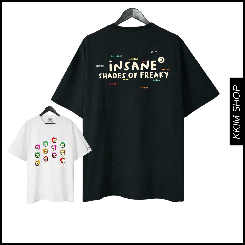 Áo Thun Gấu Insane Freaky's Shade, Form Rộng oversize, áo phông tay lỡ unisex, tee Cotton Thái nam nữ. KKIM Shop