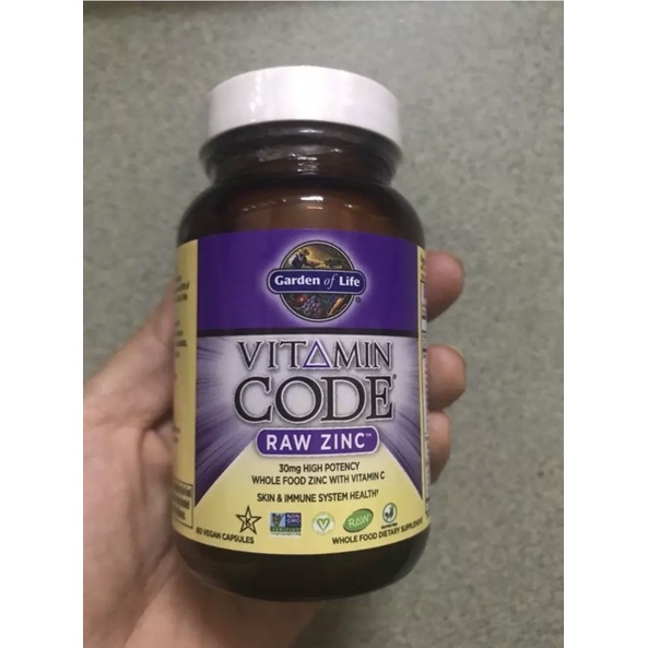 [Date 03/2025] Kẽm thô Raw Zinc Vitamin Code - Garden of Life