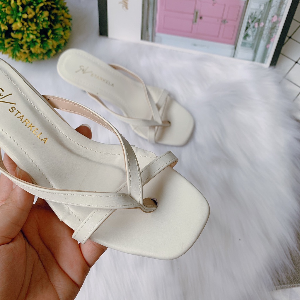 [SHOPEE TRỢ GIÁ] GUỐC QUAI MẢNH KẸP NGÓN GÓT NHỌN 7P DA LÌ ĐẸP RẺ